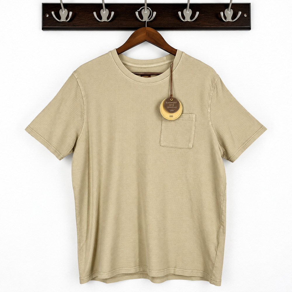 Common People Waffle Knit Tee Size Medium Stone Coastal